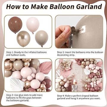Dusty Pink Gold Balloon Garland for Celebrations
