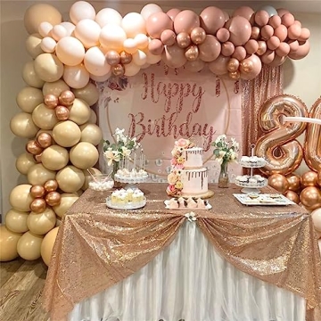 Dusty Pink Gold Balloon Garland for Celebrations