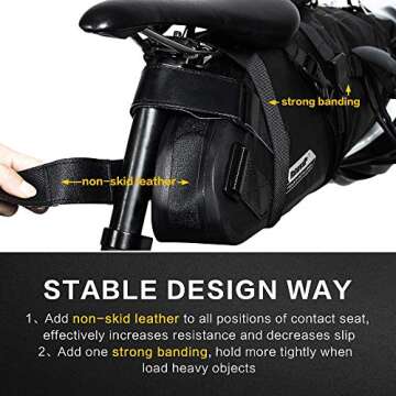 Rhinowalk Waterproof Saddle Bag 10L for Cyclists