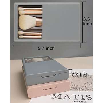 Travel Size Makeup Brushes Set, Easy-taken Mini Makeup Brush Set with Case and Mirror, Small Complete Function Cosmetic Brushes Kit Perfect for On The Go (Apricot)