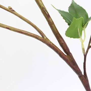 JAROWN Artificial Tree Branches with Leaves for Decoration Faux Twig Bendable 5pcs 39.37 Inches