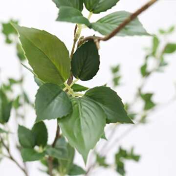 JAROWN Artificial Tree Branches with Leaves for Decoration Faux Twig Bendable 5pcs 39.37 Inches