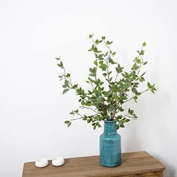 JAROWN Artificial Tree Branches with Leaves for Decoration Faux Twig Bendable 5pcs 39.37 Inches