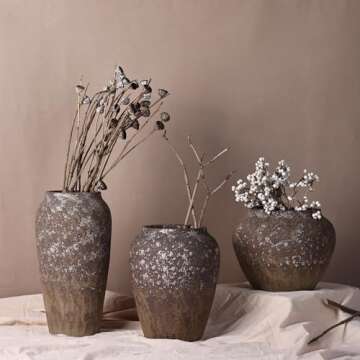 Rustic Vase for Home Decor - Handcrafted Ceramic Elegance