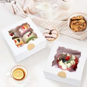 HawHawToys Bakery Boxes 60 Pcs with Clear Window