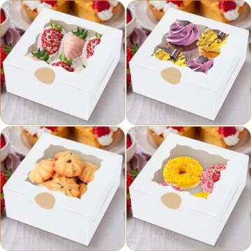 HawHawToys Bakery Boxes 60 Pcs with Clear Window