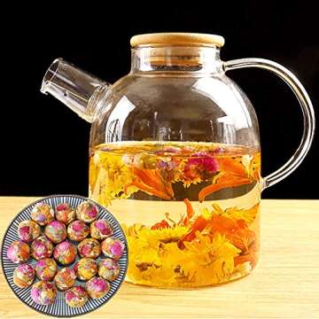 Natural Herbal Flowinging Tea Gift Box Organic Blooming Flower Tea Balls Kit Handmade Press Art Teas Ball- 10 Mixed Flowering Tea Single Pack