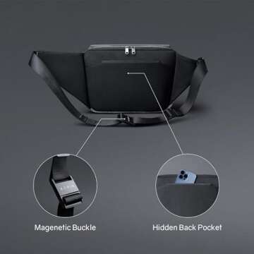 KORIN Anti-Cut Sling Bag for Men Women Waterproof Chest Bag Daypack Crossbody Backpack fit 9.7 Ipad for Travel Sport Hiking