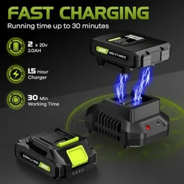 Lightweight Cordless Leaf Blower with 2 Batteries