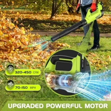 Lightweight Cordless Leaf Blower with 2 Batteries