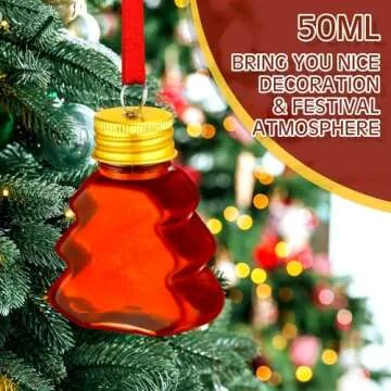 Patelai 18 Pcs Christmas Drink Balls Shot Glass Ornament Plastic Fillable Christmas Tree Ornaments Clear Xmas Water Bottle Bulbs for Holiday Party Decoration Indoor Outdoor(Xmas Tree)