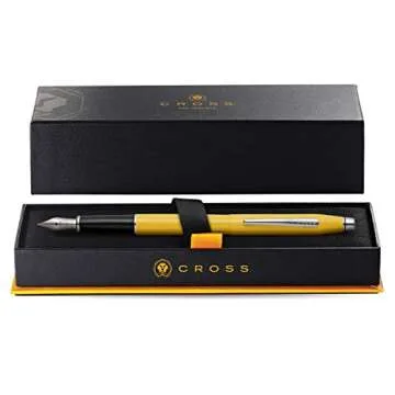 Cross Classic Century Refillable Fountain Pen, Medium Nib, Includes Premium Gift Box - Sunrise Yellow Pearlescent Lacquer