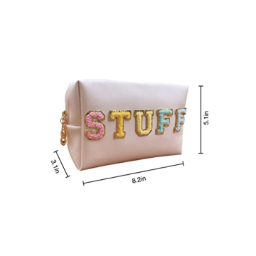 ZUNUONUO Chenille Letter Cosmetic Bag for Women