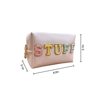 ZUNUONUO Chenille Letter Cosmetic Bag for Women