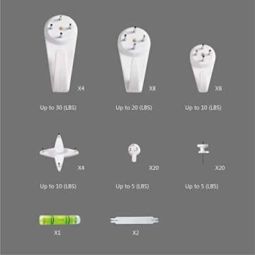 HI LOHAS Picture Hanging Kit No Damage Wall Hangers