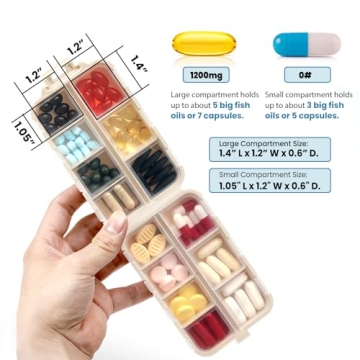 3 Pack Travel Pill Organizer with Labels for Medications