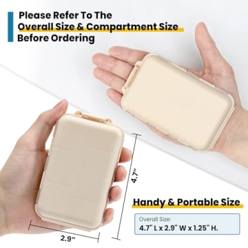 3 Pack Travel Pill Organizer with Labels for Medications