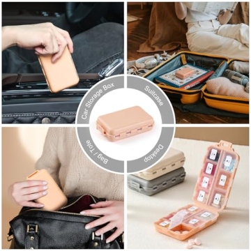 3 Pack Travel Pill Organizer with Labels for Medications