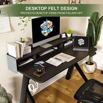 SOMEET Electric Height Adjustable Standing Desk, 48''x24'' Stand Up Desk with Double Drawers, R Shape Sit Stand Rising Desk with Monitor Stand, Home Office Ergonomic Computer Workstation, Black Walnut