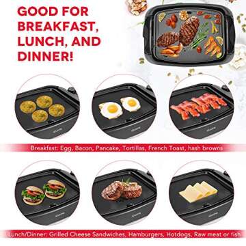 iCucina Nonstick Electric Griddle for All Meals