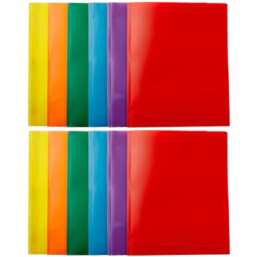 Durable Amazon Basics Heavy Duty Plastic Folders - Pack of 12