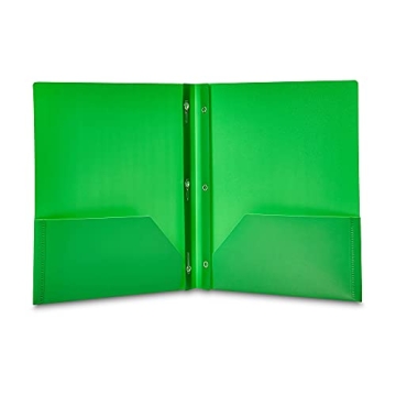 Durable Amazon Basics Heavy Duty Plastic Folders - Pack of 12