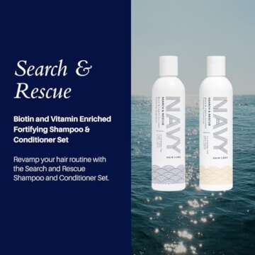Navy Hair Care Volumizing Shampoo and Conditioner Set - Search and Rescue Kit 16 Fl Oz