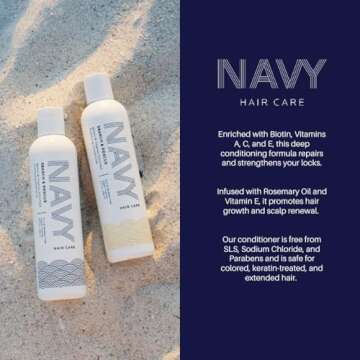Navy Shampoo and Conditioner Set for Volumizing Hair