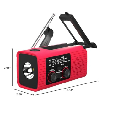 NITIGO NOAA Emergency Weather Radio, 4000mAh Weather Alert Radio Solar Charging, Hand Crank & USB Charged, AM/FM Radio with LED Flashlight, Reading Lamp, SOS Alarm, Headphone Jack for Outdoor