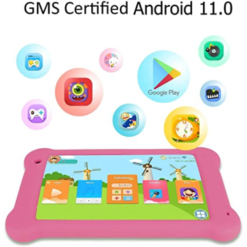 Wainyok Kids Tablet: 7 inch Android 11 Tablet for Kids| 2GB RAM 32GB ROM Toddler Tab – Wifi Dual Camera Games Parental Control with Kids-Proof Case