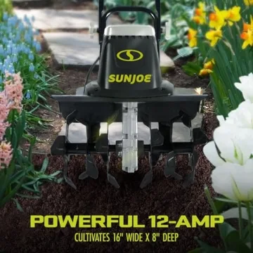 Sun Joe Electric Tiller - 12 Amp, 16 Inch, Durable & Easy to Use