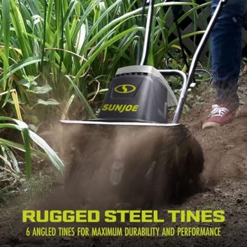 Sun Joe Electric Tiller - 12 Amp, 16 Inch, Durable & Easy to Use