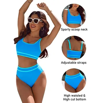 BMJL Women's Sporty High Waisted Bikini Set - Stylish Swimwear