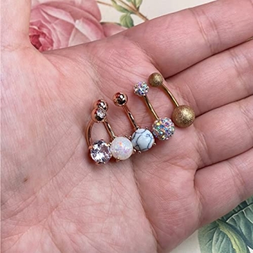 JFORYOU 5 Pcs Belly Button Rings Stylish Jewelry