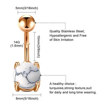 JFORYOU 5 Pcs Belly Button Rings Stylish Jewelry