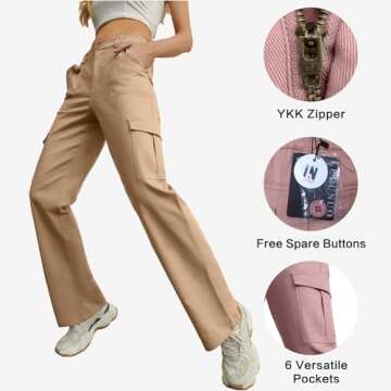 Stylish Women Cargo Pants with 6 Pockets for All Occasions