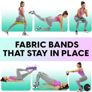 Fabric Resistance Bands for Working Out – 4 Durable Exercise Bands for Women & Men, Non-Slip & Non-Pinching Workout Bands – Multiple Resistance Levels Booty Bands for Legs Butt Glutes Hips Abs & More