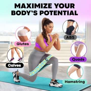 Fabric Resistance Bands for Working Out – 4 Durable Exercise Bands for Women & Men, Non-Slip & Non-Pinching Workout Bands – Multiple Resistance Levels Booty Bands for Legs Butt Glutes Hips Abs & More