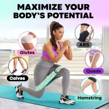 Fabric Resistance Bands for Working Out – 4 Durable Exercise Bands for Women & Men, Non-Slip & Non-Pinching Workout Bands – Multiple Resistance Levels Booty Bands for Legs Butt Glutes Hips Abs & More