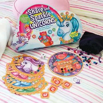 Peaceable Kingdom Share and Sparkle Unicorns Cooperative Strategy Game for Families and Kids Ages 4 & Up