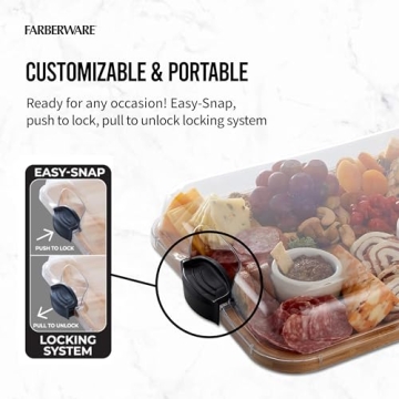 Farberware Cutting Board with Locking Lid - 11x14 Inch