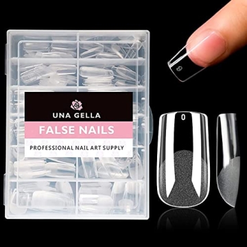 UNA GELLA Square Fake Nails for Home DIY Manicure