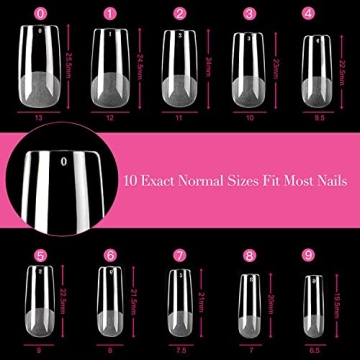 UNA GELLA Square Fake Nails for Home DIY Manicure