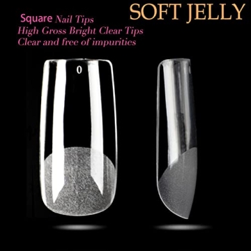 UNA GELLA Square Fake Nails for Home DIY Manicure