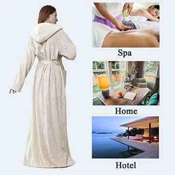 Luxurious Hooded Fleece Robe for Women - Full Length Comfort