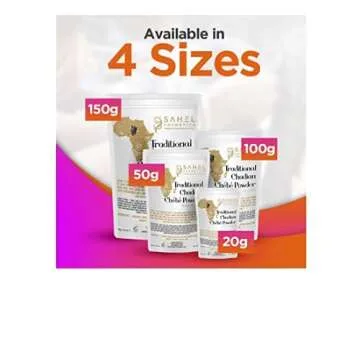 Uhuru Naturals Sahel Cosmetics Chebe Powder (50 Grams) - All-Natural Ingredients Promotes Hair Growth Helps Prevent Breakage Formulated for Kinky Hair Available in 4 Sizes