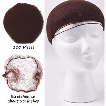 Smilco Hair Net 100 Pcs for Dancers and Chefs