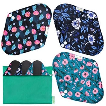 wegreeco Reusable Menstrual Pads - 6 Pack with Mini Wet Bag for Women