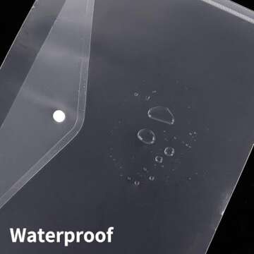 EOOUT 30pcs Plastic Envelopes, Clear Reusable Poly Envelope Waterproof File Folder with Snap Button, US Letter, A4 Size, for School Office Supplies