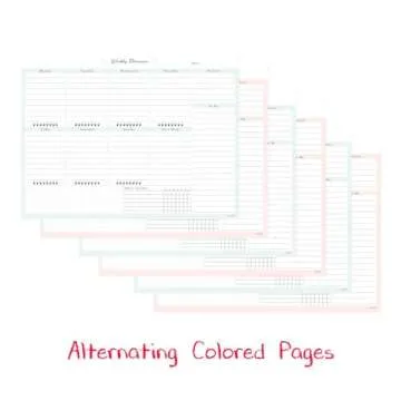 Peachly Desktop Weekly Planner Notepad | 60 Undated Tear-Off Pages | Schedule Daily To-Do Lists | Increase Your Productivity In Less Than 5 Minutes A Week | Achieve Your Goals | Peach and Mint Fern